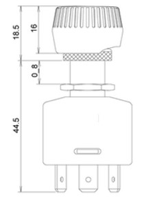 Drehschalter für Gebläse/Lüfter 0-I-II-III