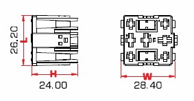 Modul Relaissockel RB18 - 9-pol. - Material: Nylon66+15%GF