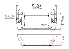 LED Seitenwarnlicht/Blinker - 176,8mm x 40,8mm x 55,6mm