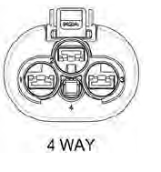 4 WAY POWER wasserdicht FEMALE Halter mit Dichtung schwarz