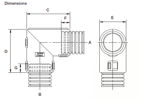 ABB - Externer teilbarer Winkelverbinder - Serie EPH - 90° NC20-NC08 - Farbe: Orange - Material: PA6 (copy)