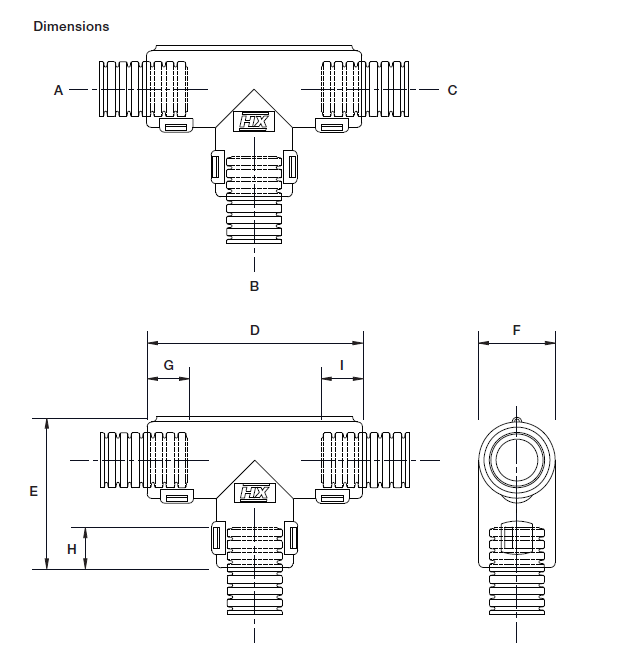 ABB - Externer teilbarer T-Verbinder - Serie TPH - NC 16/20/12 - Farbe: Orange - Material: PA6 (copy)