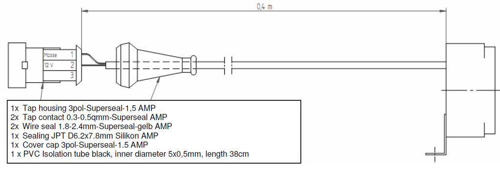 Signalgeber 10-100V- 97dB - IP67 - pulsierender Ton - SuperSeal 3-polig