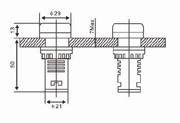 Signalgeber mit Warnleuchte für Interiorbereich