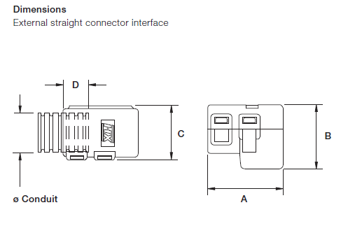 ABB - Gerader externer teilbarer Steckerverbinder - Serie Bosch Compact - (NC:12 - NW: 10) (copy)