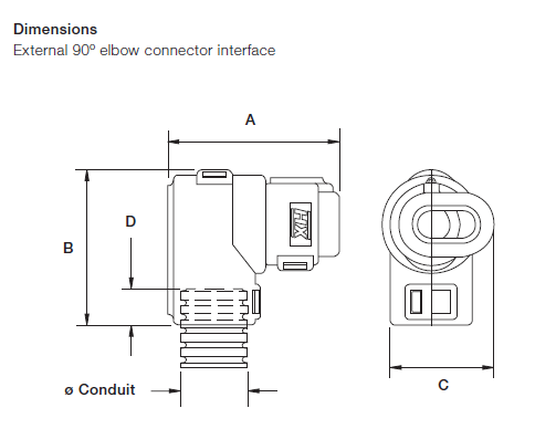 ABB - 90 Grad gebogenes Anschlussgehäuse - fuer Bosch Compact Steckergehäuse - 2-polig - NC08 (copy)