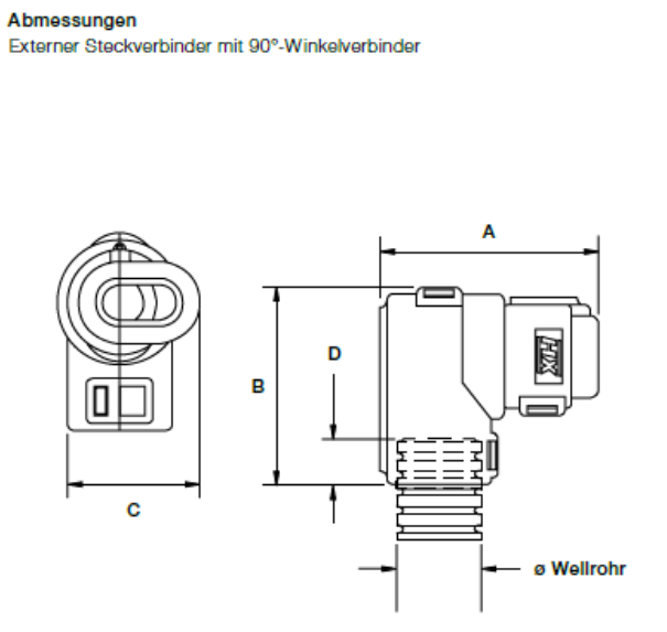ABB - 90 Grad gebogenes Anschlussgehäuse 3-pol. - AMP Superseal