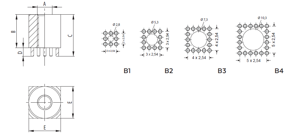 POWER SOCKET - BlueBrass - Hochstrom PCB-Anschluss (copy)