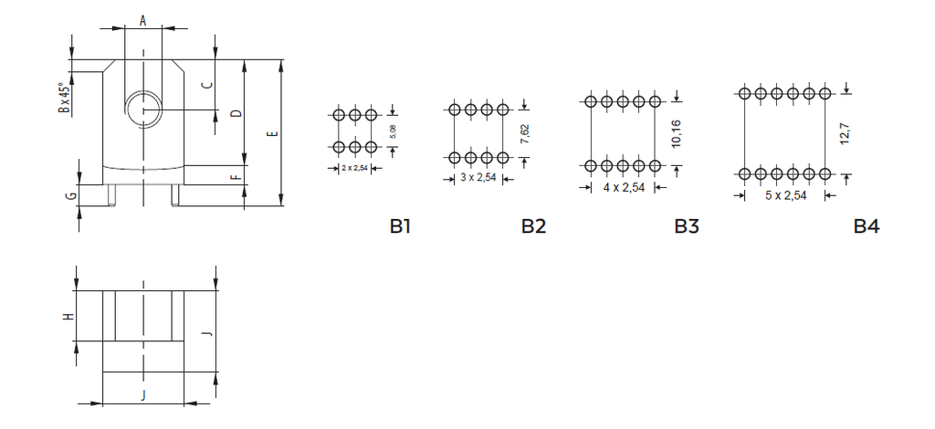 POWER EDGE - BlueBrass - Hochstrom PCB-Anschluss