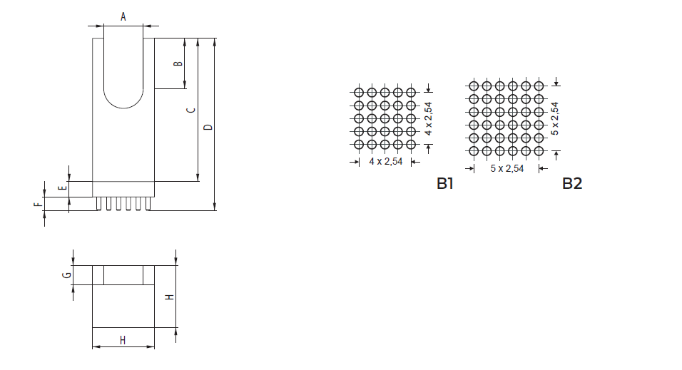 POWER EDGE - BlueBrass - Hochstrom PCB-Anschluss - U-Shape (copy)