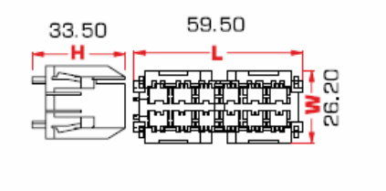 Modul Sicherunghalter - 6pol. - Material: Nylon6/66/FR