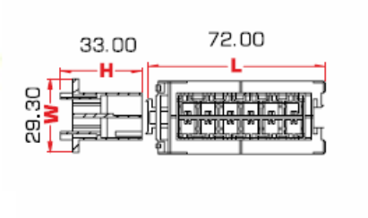 Modul Sicherunghalter - 6pol. (A) - Material: Nylon6/66/FR