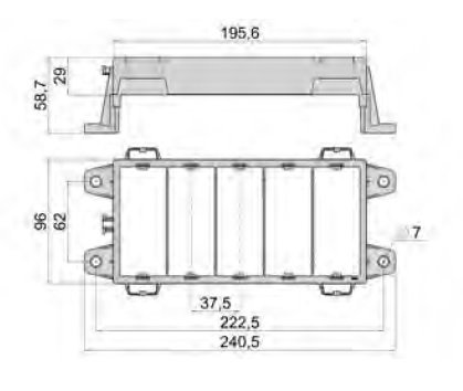 Deckel Modulträger 5-fach (Version 2)
