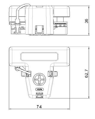 PRE-MOUNTED HOUSING FOR 1 POWER/MEGAVAL WITH DIE CASTED BATTERY TERMINAL RIGHT
