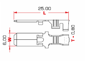 Crimpkontakt - Male - Flachstecker 6,3mm - 0,75-2,00mm²