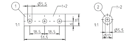 Brücke für Midi Sicherungshalter - 3-fach - Stahl verzinnt - mit 3 Scheiben