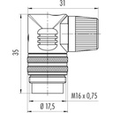Binder Winkelstecker Stecker, gewinkelt Gesamtpolzahl: 4 Serie (Rundsteckverbinder)