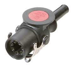 Plug 24 V, ABS-EBS plug 7-pin, according to ISO 7638, with anti-kink sleeve, with screw contacts