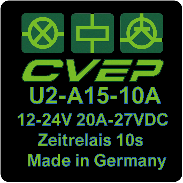 Timer Relay 9-30V - 20A (14VDC) switch-on delay 10s - terminals 15 / 31 reversable - potential-free