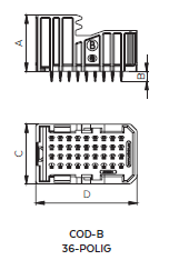 36-pin connector COD-C - 4th gen - press-fit technology - color: green