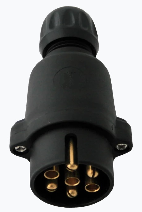 Trailer plug 12V - 7-way - Plug ISO 1724 - N-type - plastic - screw terminals - screwed cable gland