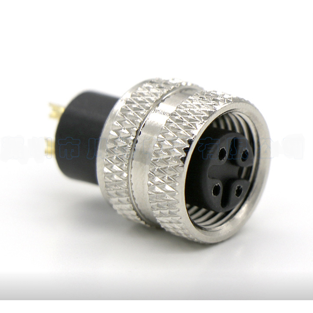 M12 round plug housing - 4-way- 4A - 250V - 22AWG - Female