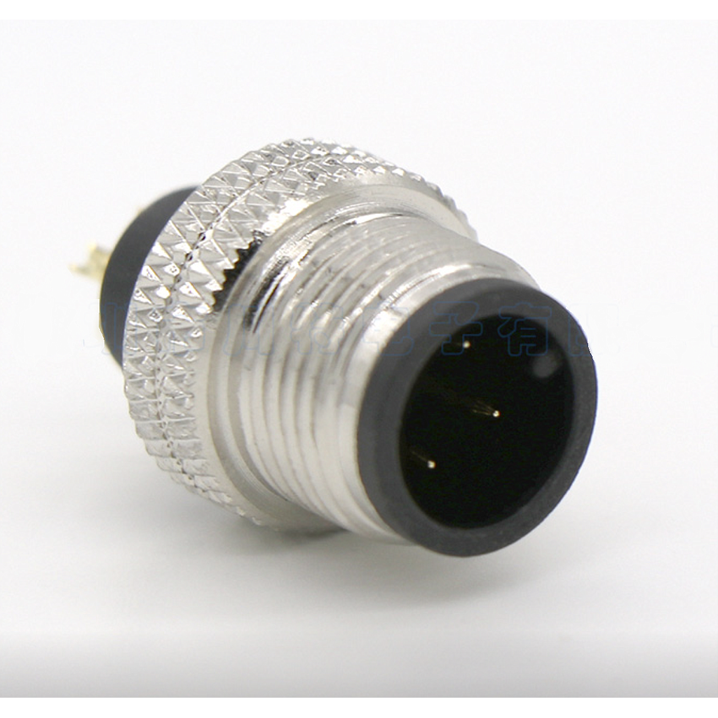 M12 round plug housing - 4-way- 4A - 250V - 22AWG - Male