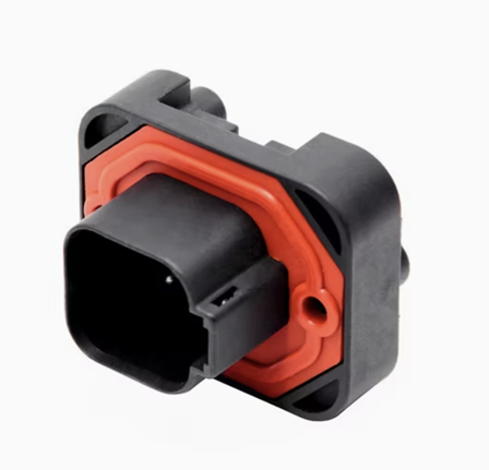 Connector housing series DT15-6PB - PCB mounting head straight - sealed - black