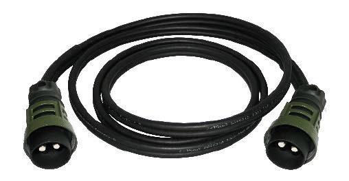 2-pole military connector, 24 V according to VG 96 917, connecting cable 2 x 50 mm², 5.0 m long, with 2 molded plugs with screw ring