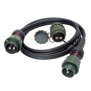 2-pole military connector, 24 V according to VG 96 917, connecting cable 2 x 35 mm², 3.5 m long, with 2 molded plugs with screw ring and 1 coupling 