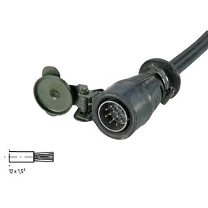 Military plug according to VG 96 923, connecting cable with 1 plug with hinged cover, length 3.7 m 