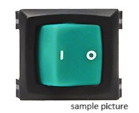 Carling Rocker SwitchOFF-NONE-ON - LRGS-Series - 15A 250VAC - illuminated - Rocker green - print I-O - Housing white