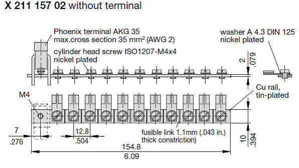 Bus Bar ohne Phoenix AKG35 Terminal