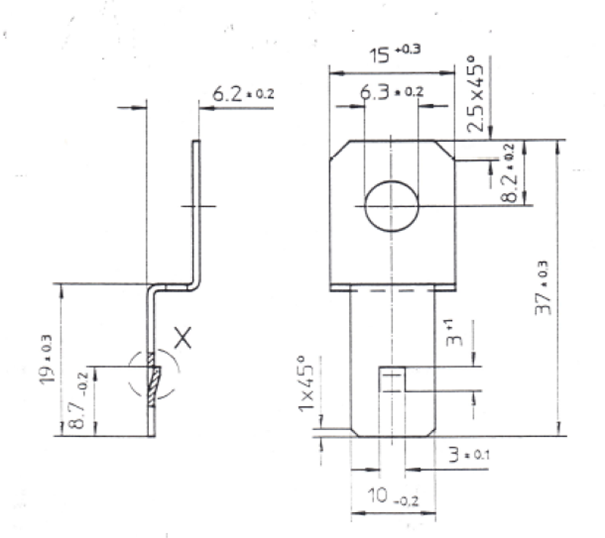 Metal bracket for relay housing - hole 6,2mm