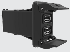 Double USB-Charger - spring loaded double doors