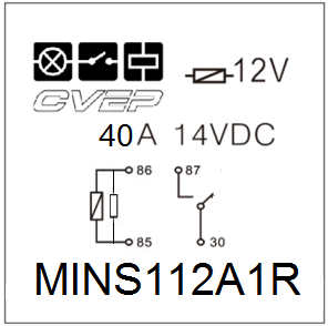 Relay 12V - 40A - Closer - Resistor - without bracket - sealed