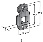 Fixing plate - Colour: black - Hole: M5