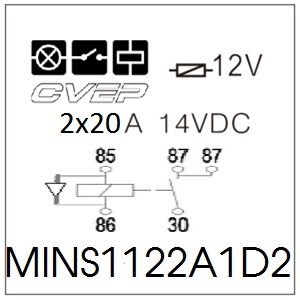 Doppelschließer-Minirelais 12V - Diode 