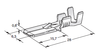 FASTON M630 with notch; Cable cross-section: 0.75-2mm²; Material: CuZn-Sn 