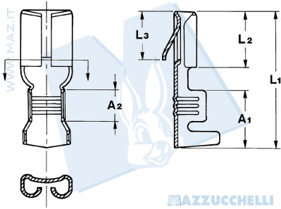 Crimp contact with locking lug - sleeve 2.8mm (0.5-1.5mm²) - tin-plated brass - material thickness: 0.5mm - coil 