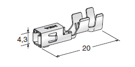 Flat receptacle Mini F280 2.5-4mm² 