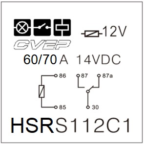 Powerrelay 12V - Changer - 70A - without bracket - sealed
