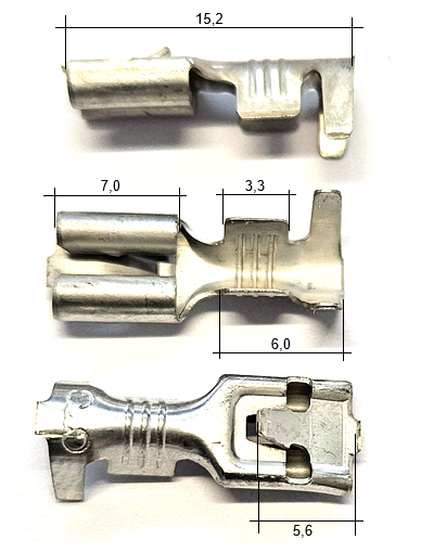 Crimp contact with locking lug - sleeve 4.8x0,35mm (0.5-2mm²) - tin-plated brass 