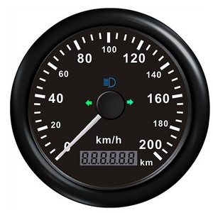 Tachometer mit Kilometeranzeige - D:85mm - Ring: Edelstahl