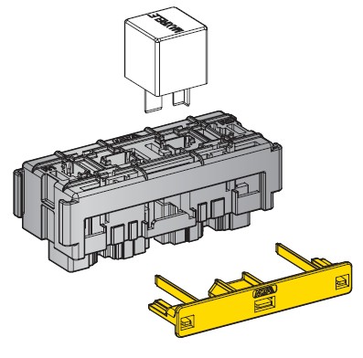 Relay socket module MAXI 2-pol. including secondary lock 
