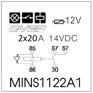 Doppelschließer-Minirelais 12V - Diode 
