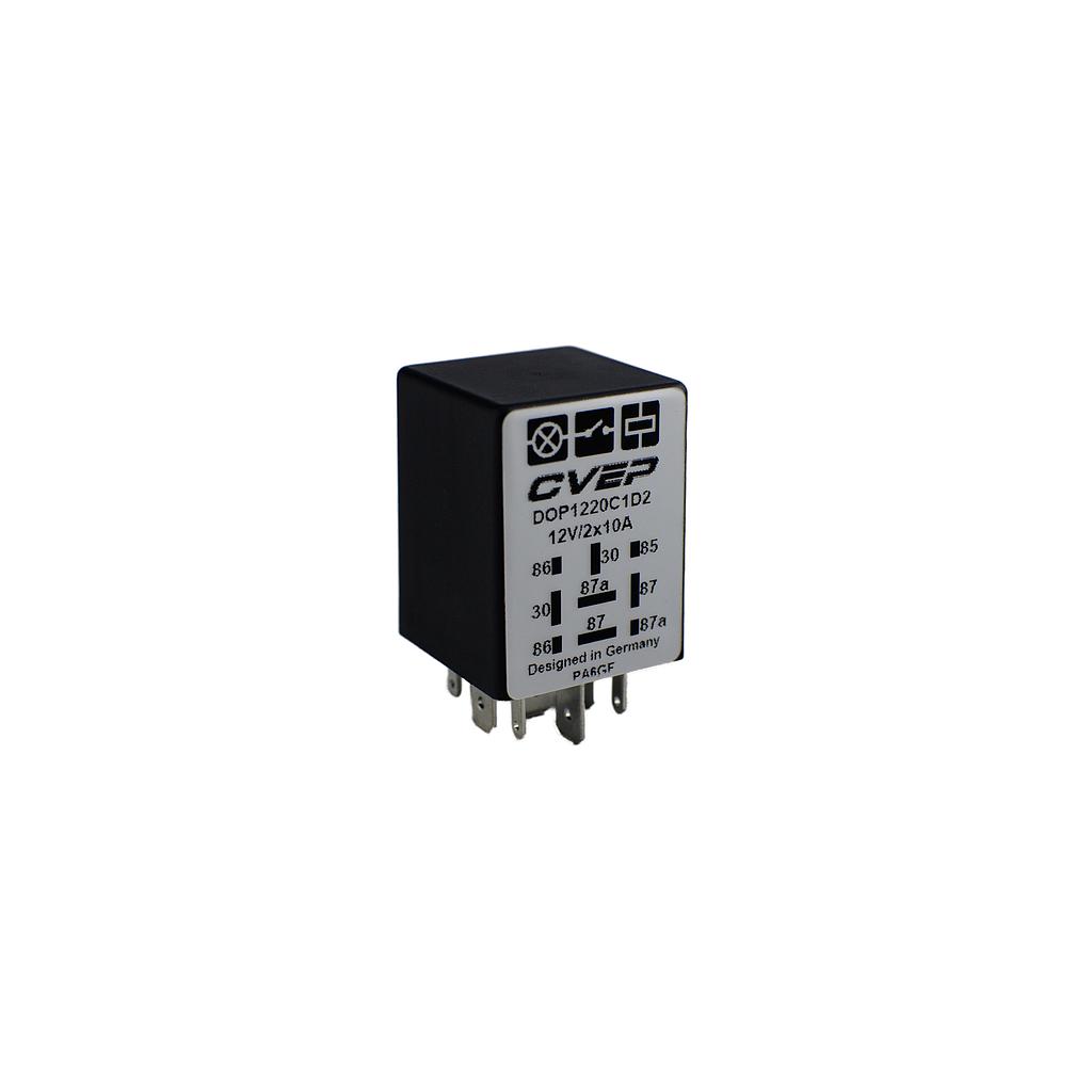 Doublerelay - 12V - 2x10A - Changer - Diode - without bracket