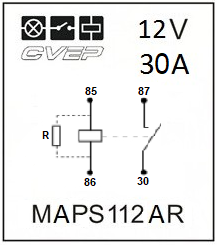 Microrelay 280er Serie - 12V - 30A - Closer - Resistor - sealed
