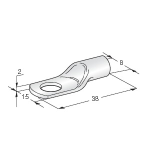 Tubolar L38 - Hole M8 - Cable cross section 25mm² - Material: Cu-Sn 