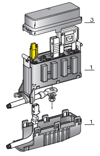 LINK BOX 4-pin. - Housing + cover + base cover + secondary look + nut - cable tie - heat-shrink tubing  - color: black 